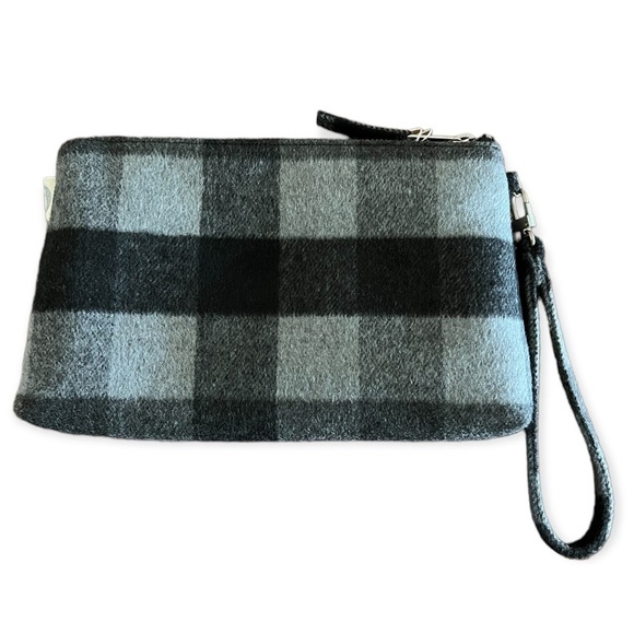 KOALA KANVAS Flannel Gray Plaid Glitter SKI Wristlet NEW Apres Ski - Picture 2 of 5